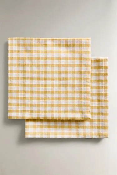 GINGHAM COTTON NAPKINS  PACK OF 2 