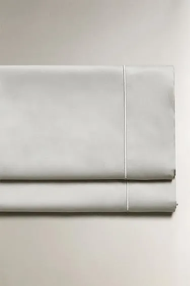  400 THREAD COUNT  SATEEN FLAT SHEET WITH TRIM