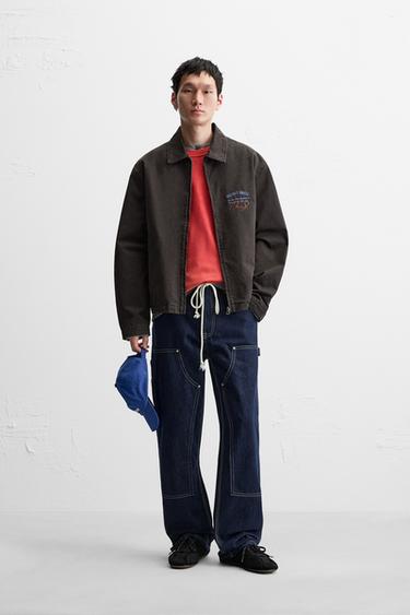 Zara Куртка с контрастной вышивкой купить с доставкой.