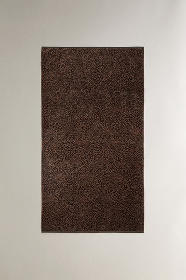 Zara Полотенце пляжное из велюра с животным принтом