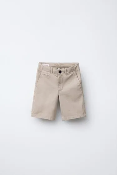 Базовые зауженные бермуды в стиле чино SLIM FIT