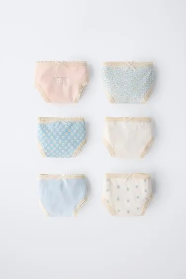 AGES 6 14  PACK OF SIX DAISY BRIEFS