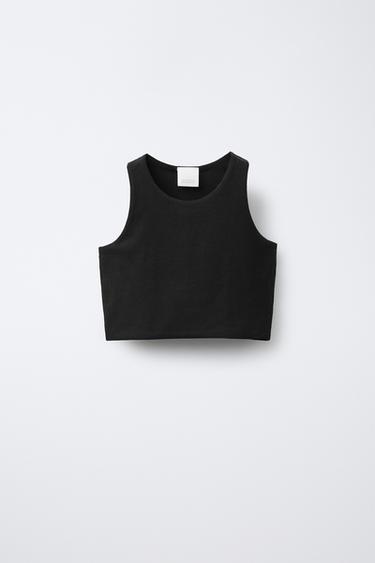 Zara Укороченный топ на бретелях