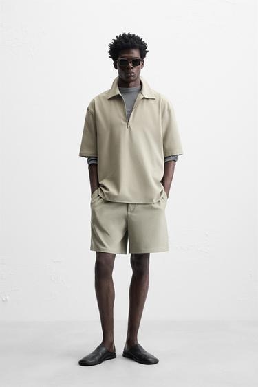 Zara Техническая поло-рубашка на молнии купить с доставкой.