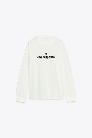 Zara Футболка с контрастной надписью купить с доставкой.