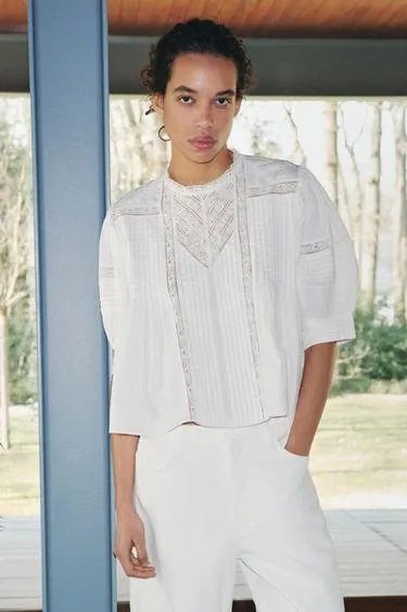 Блуза с кружевом — ZW COLLECTION- Заказать в России