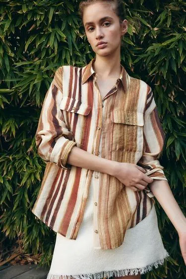 Рубашка в стиле OVERSIZE в полоску