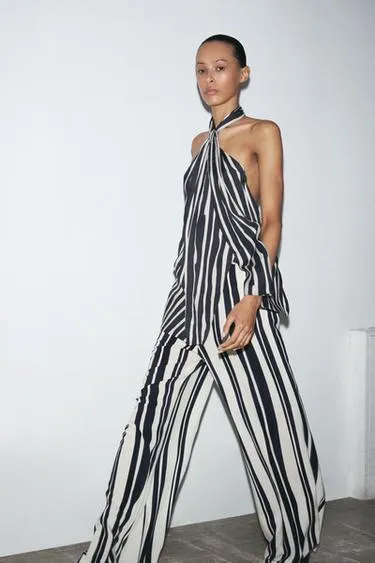 Топ полоску с горловиной халтер — ZW COLLECTION