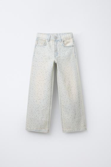 ДЖИНСЫ WIDE LEG СО СТРАЗАМИ
