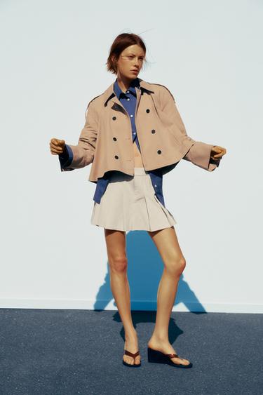 Zara Короткий тренч с накидкой купить с доставкой.