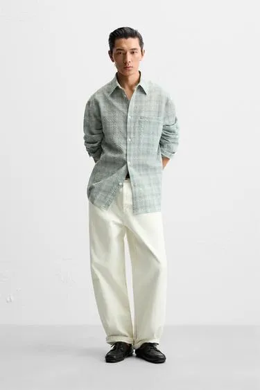 Рубашка из рельефной ткани JACQUARD