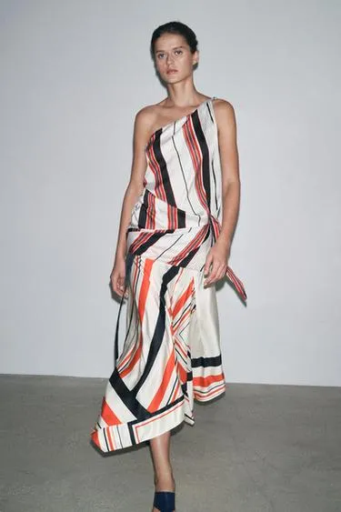 Юбка асимметричного кроя в полоску — ZW COLLECTION
