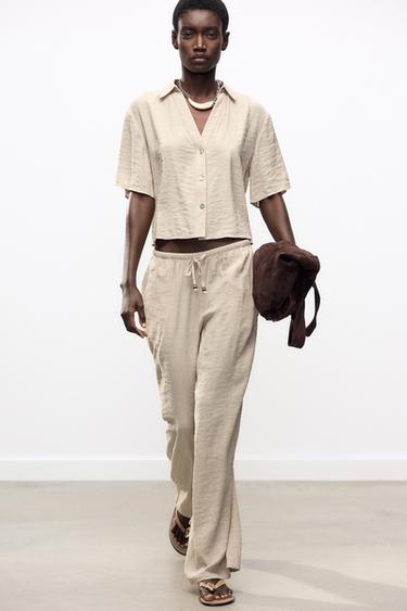 Zara Широкие брюки с эластичным поясом