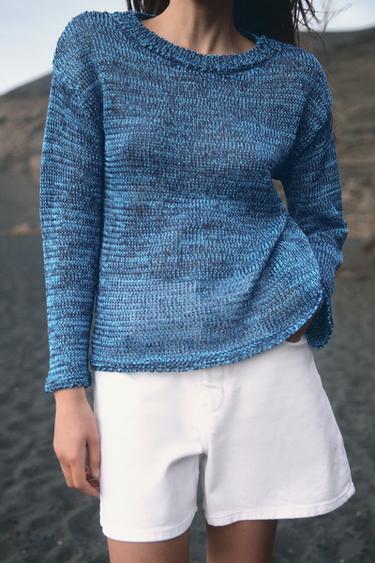 Zara Свитер с контрастными кромками купить с доставкой.