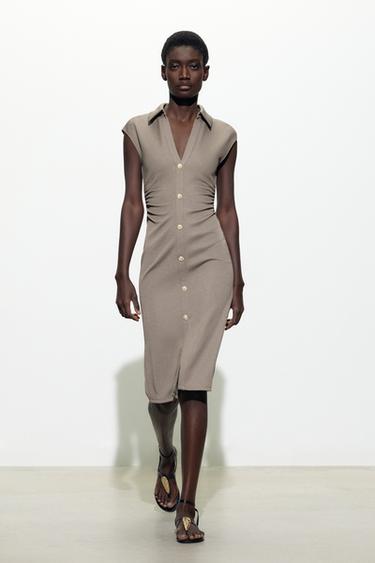 Zara Платье-рубашка из пике