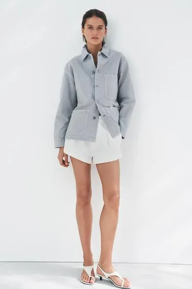Куртка-рубашка из коллекции ZARA с карманами