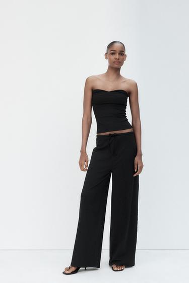 Zara Брюки STRAIGHT-LEG из рельефной ткани купить с доставкой.