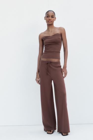 Zara Брюки STRAIGHT-LEG из рельефной ткани