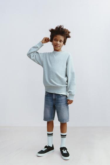 Zara Джинсовые шорты-бермуды прямого кроя