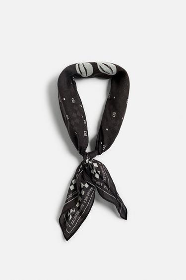 Zara Комбинированная бандана с принтом купить с доставкой.