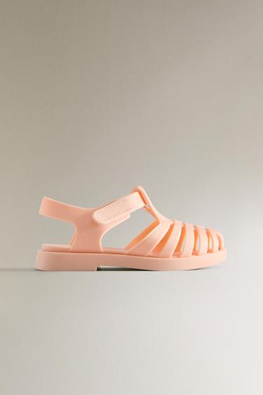 Zara Сабо-сандалии с клеткой из резины и липучкой купить с доставкой.