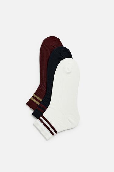 Zara Набор из трех пар носков с полосками купить с доставкой.
