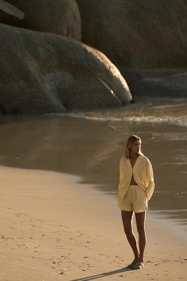 Zara Шорты из 100% льна — ZW COLLECTION