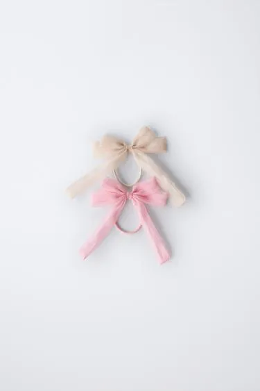 Набор из 2 резинок для волос с бантом из органзы- Заказать в России