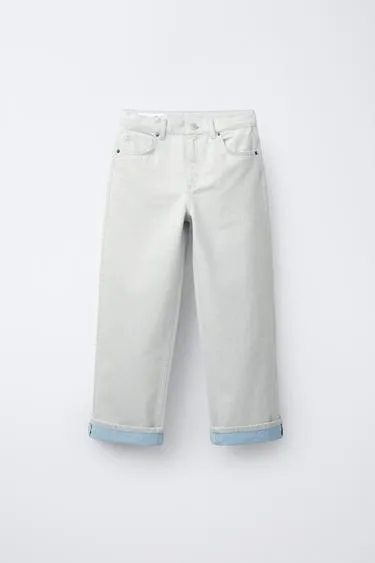 Джинсы WIDE LEG с отворотами