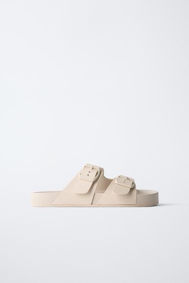 Zara Пляжные тапочки с пряжками купить с доставкой.