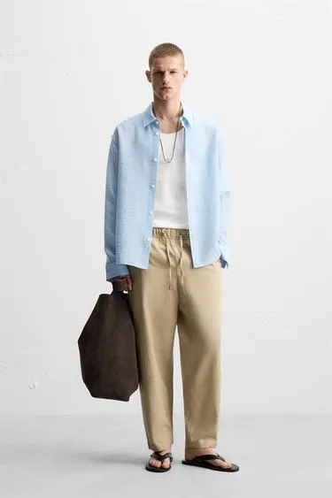 Брюки RELAXED FIT из хлопка и льна