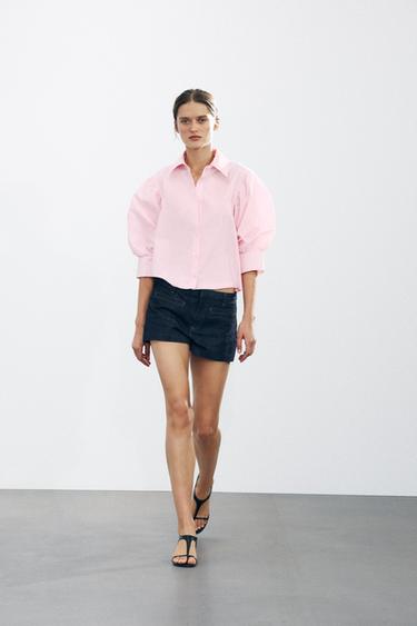 Zara Рубашка из поплина — ZW COLLECTION купить с доставкой.