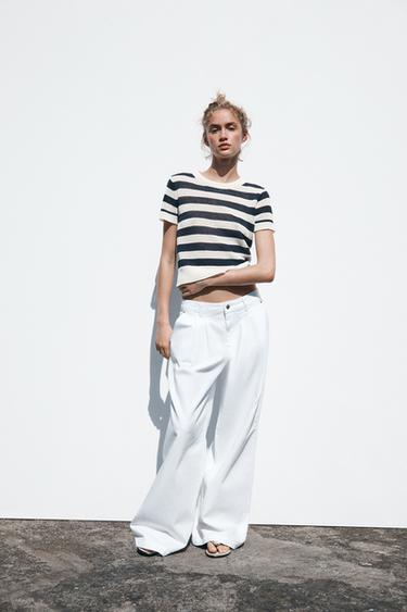 Zara Трикотажная футболка в полоску