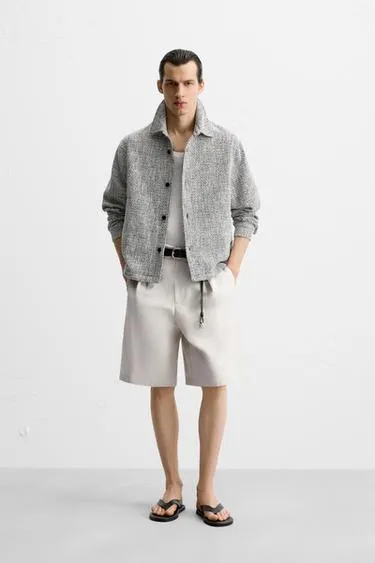 Куртка-рубашка REGULAR FIT из рельефной ткани