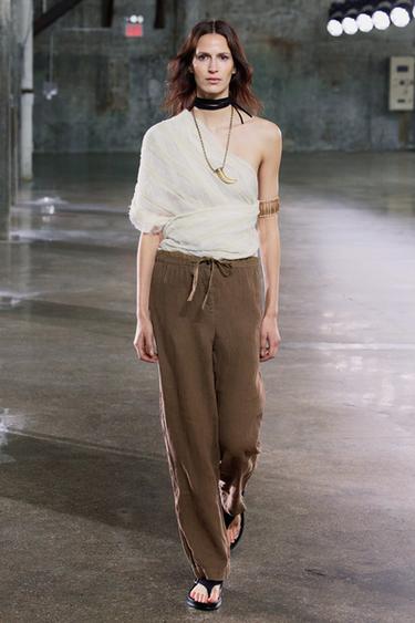 Zara Брюки из 100% льна — ZW COLLECTION купить с доставкой.