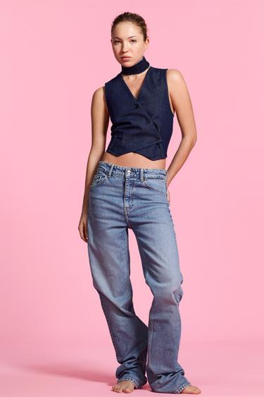 ДЖИНСЫ TRF WIDE-LEG С НИЗКОЙ ПОСАДКОЙ