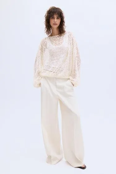 Топ из сетчатой ткани с пайетками — ZW COLLECTION
