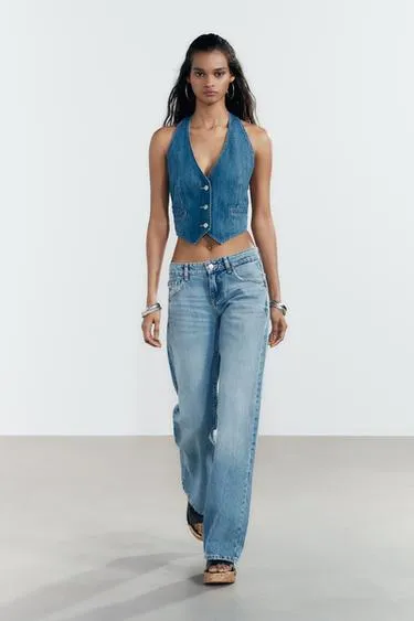 Джинсы TRF WIDE-LEG с низкой посадкой