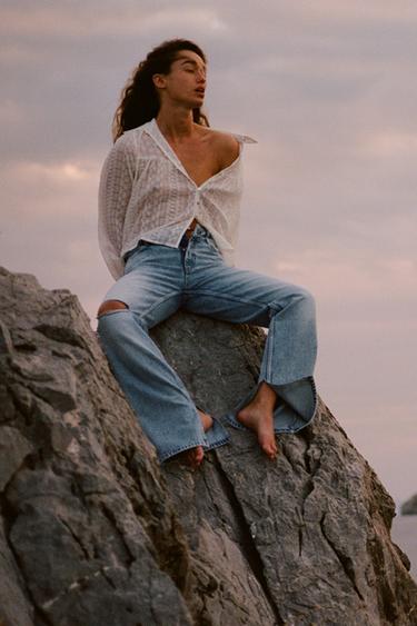 ДЖИНСЫ Z1975 SLIM FLARE LONG LENGTH С НИЗКОЙ ПОСАДКОЙ И РАЗРЕЗАМИ