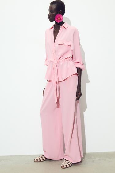 Zara Брюки WIDE LEG из крепа купить с доставкой.