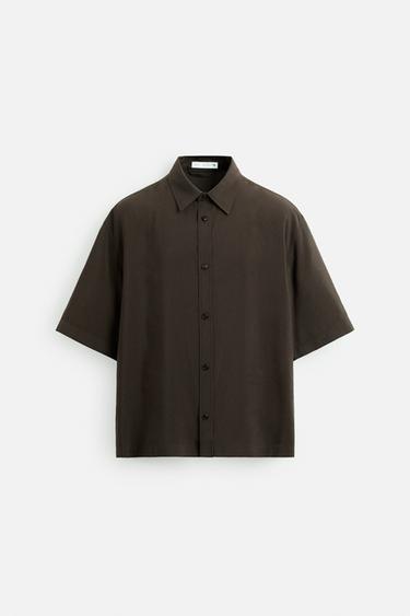 РУБАШКА RELAXED FIT ИЗ СТРУЯЩЕЙСЯ ТКАНИ