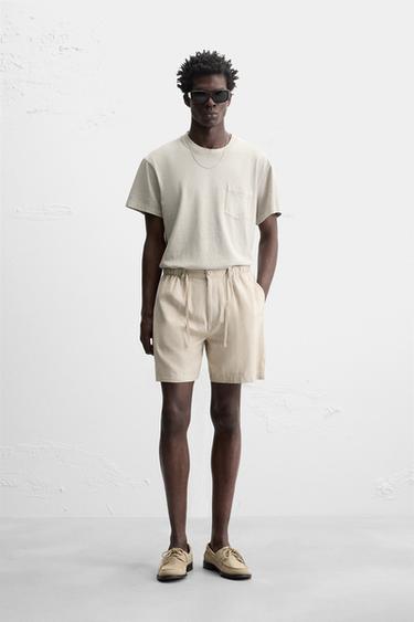 Zara Бермуды из льняной смеси