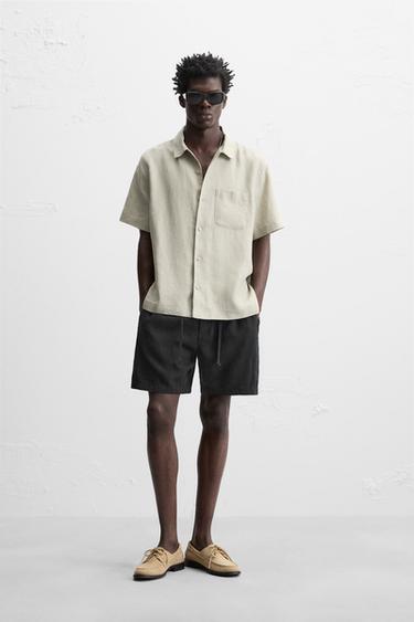 Zara Бермуды из льняной смеси