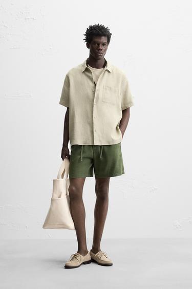 Zara Бермуды из смесового льна