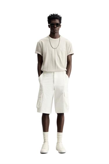 ФУТБОЛКА RELAXED FIT ИЗ ТКАНИ С ЭФФЕКТОМ ПОТЕРТОСТИ