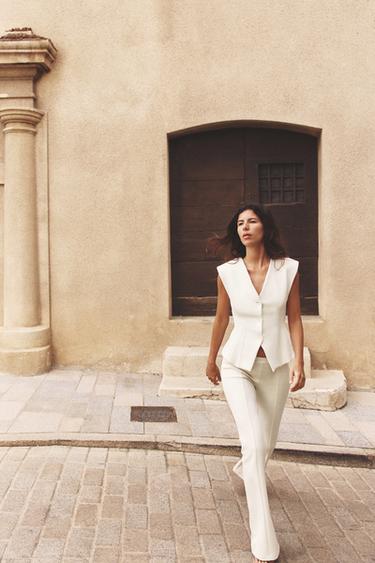 Zara Брюки FLARED из интерлока