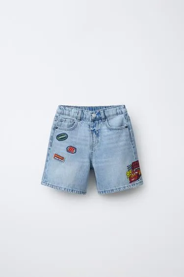 Джинсовые бермуды с вышивкой cars lightning mcqueen © disney- Заказать в России