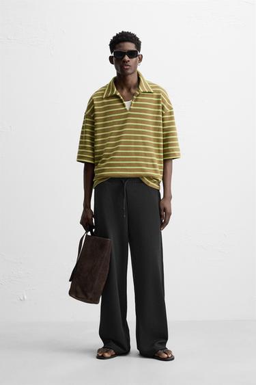 Zara Брюки WIDE-LEG из рельефнго трикотажа интерлок купить с доставкой.
