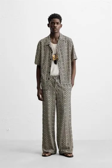 Жаккардовые брюки RELAXED FIT с перфорацией