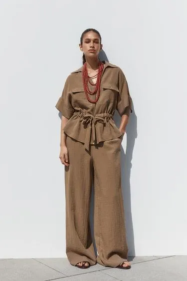Брюки WIDE-LEG в стиле рустик